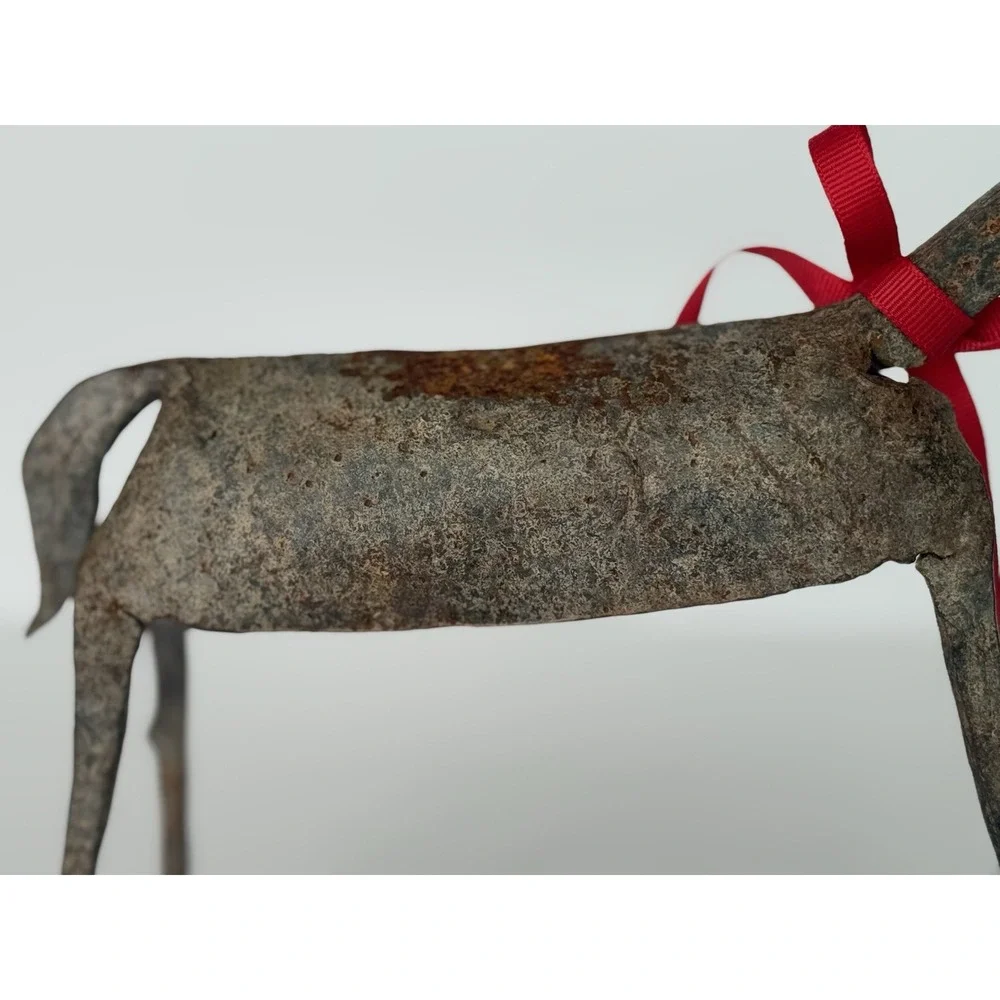 Handmade Rustic Iron Christmas Reindeer‎ Set of 3 - Twisted Antlers Patina Decor